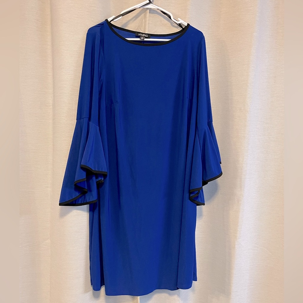 Blue dress with ruffle sleeve